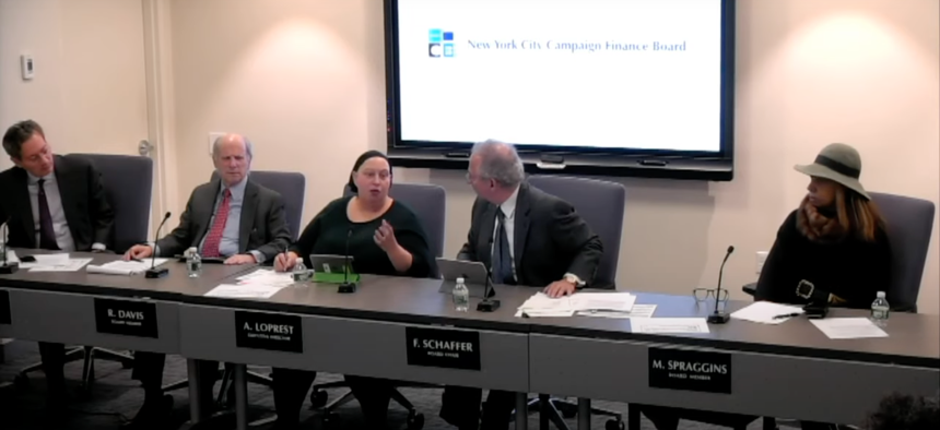 NYCCFB Interim Executive Director Amy Loprest, at a Dec. 19, 2019 board meeting