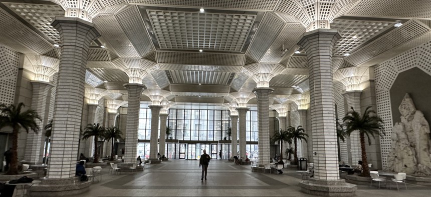 The atrium at 60 Wall St. is a unique architectural space.