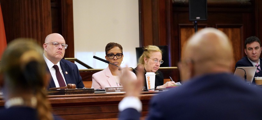 New York City budget officials testify before the City Council on May 23, 2023