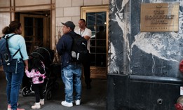 Midtown Manhattan’s Roosevelt Hotel, which closed three years ago, as it was being prepped to reopen to accommodate an anticipated influx of asylum-seekers into New York City on May 15, 2023.