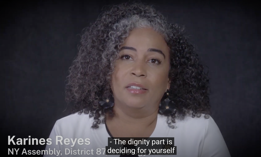 Assembly Member Karines Reyes, a nurse, appeared in the video supporting physician-assisted death.