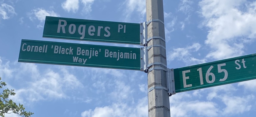 Cornell “Black Benjie” Benjamin was honored with a street sign for the sacrifice he made to help usher in an era of peace, writes City & State Editor-in-Chief Ralph R. Ortega.