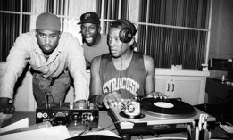 Ali Shaheed Muhammad, Pfife and Q-Tip of A Tribe Called Quest in the recording studio in New York City on Sept. 10, 1991.