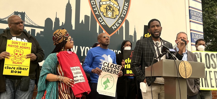 NYC Comptroller Brad Lander and Public Advocate Jumaane Williams toured Rikers this morning and then called on the feds to take control of the beleaguered jail complex.