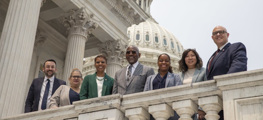 Members of the New York City Council, including Justin Brannan, far right, met with New York congressional leaders in Washington, D.C.