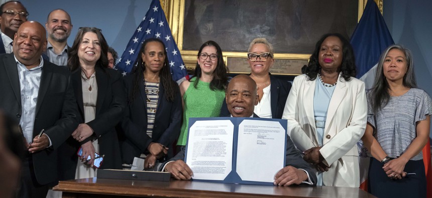 Adams’ executive order comes just weeks after the City Council passed a package of legislation that would permanently eliminate the 90-day rule and expand eligibility for the rental vouchers, making anyone at risk of eviction or experiencing homelessness eligible for a voucher.
