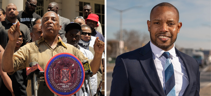 Incumbent New York City Council Member Charles Barron and challenger Chris Banks