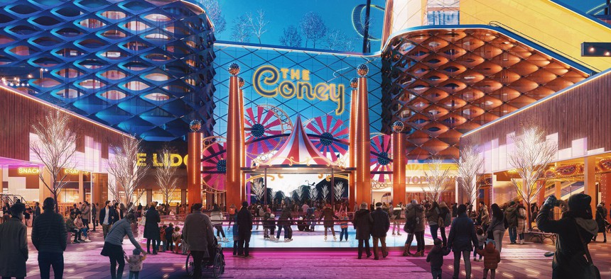 A rendering of the casino proposed for Coney Island. 