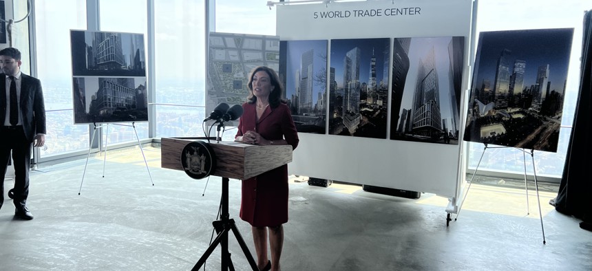 The governor said the Public Authorities Control Board approved the development of a mixed-use housing development that will include 1,200 units of housing at 5 World Trade Center just one hour before the announcement.
