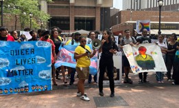 The marchers turned out to protest the NYPD’s  handling of the 2019 killing of Bronxite Kawaski Trawick.