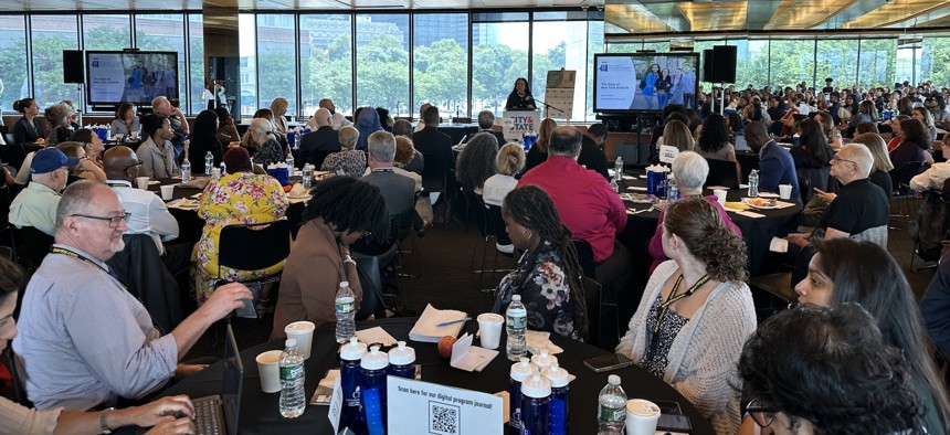 State Department of Education Commissioner Betty Rosa speaks at City & State’s Education in New York Summit at the Museum of Jewish Heritage in Lower Manhattan on Thursday