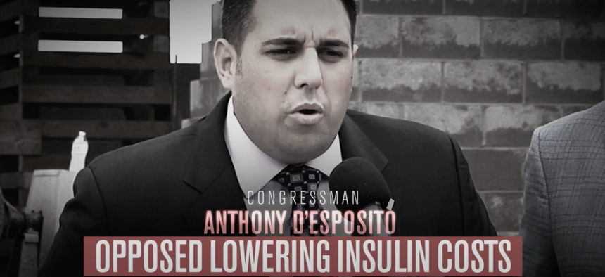 Empire State Voices is accusing Rep. Anthony D’Esposito of punting on prescription drug costs.