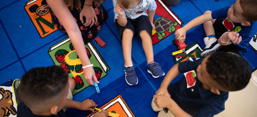 New York City public school children at PS 377 in Ozone Park, Queens