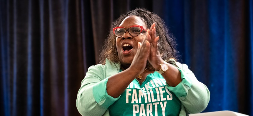 Philadelphia City Councilmember Kendra Brooks at the inaugural Working Families Party national convention, held in Philadelphia 