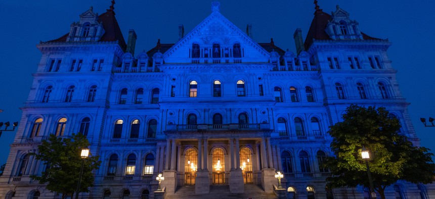The state Capitol lit up blue in celebration of Israel in 2022.