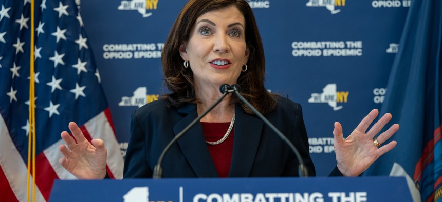 Gov. Kathy Hochul announced that the state had allocated nearly $193 million in opioid settlement funds.