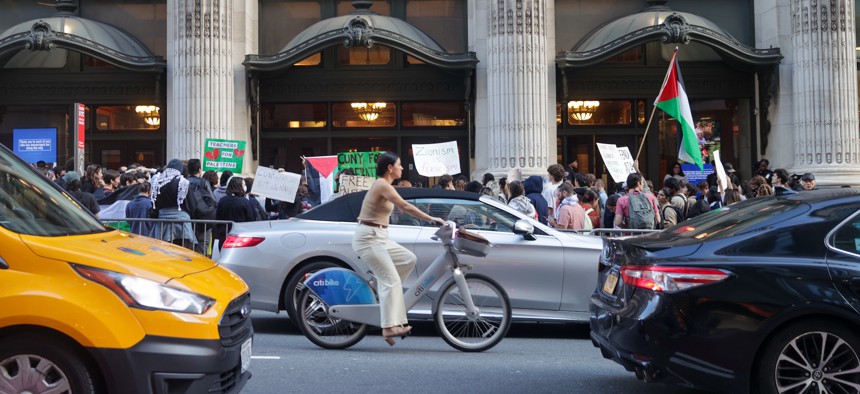 CUNY students joined a protest in support of Palestine on Oct. 25.