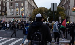 Demonstrators at a protest at Columbia University on Nov. 15, 2023.