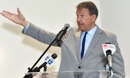 Westchester County Executive George Latimer speaks at the opening of a hybrid work location on July 25, 2022.