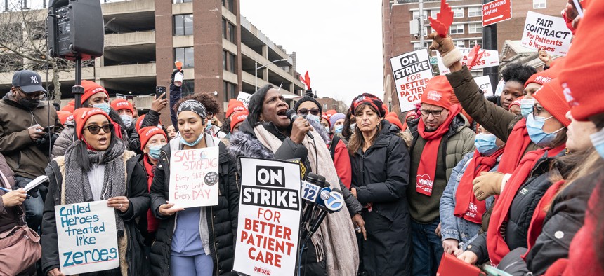 Nancy Hagans led New York State Nurses Association members through a three-day strike at two New York City hospitals.