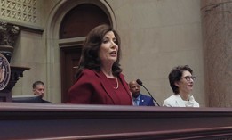Gov. Kathy Hochul gave her third State of the State address in the Assembly chamber.