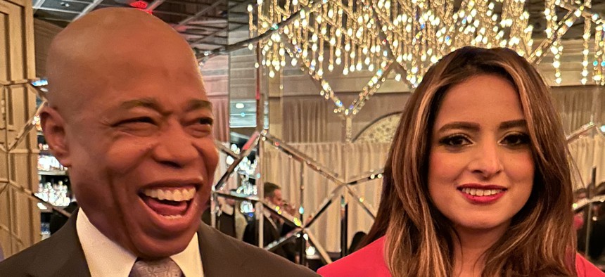 New York City Mayor Eric Adams showed up in support of Assembly Member Jenifer Rajkumar at a fundraiser she hosted at Manhattan’s Fish & Hunt Club.