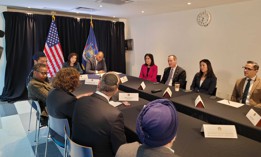 Gov. Kathy Hochul and Lt. Gov. Antonio Delgado had an interfaith roundtable to discuss hate crimes Thursday.