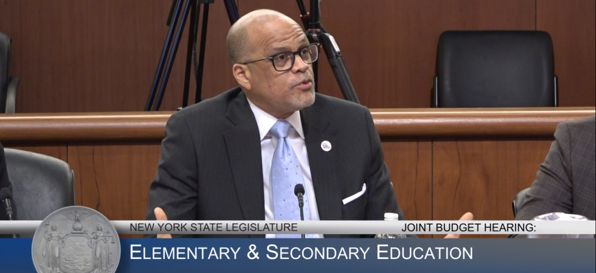 New York City schools Chancellor David Banks faced tough questions from state lawmakers at an education hearing.