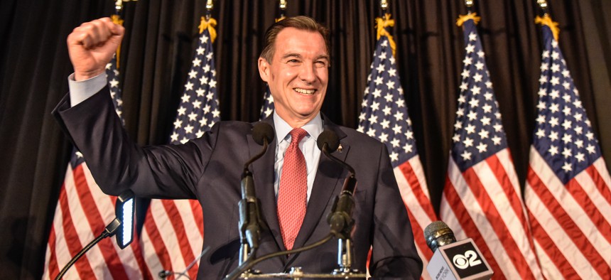 Former Rep. Tom Suozzi was jubilant Tuesday night after winning a special election for his old seat.