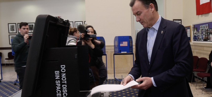 Former Rep. Tom Suozzi voted early in the special election race for the 3rd Congressional District.