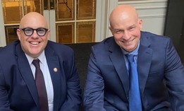 New York City Council Member Justin Brannan with Chris McCreight, his chief of staff who is now running for an Assembly seat.