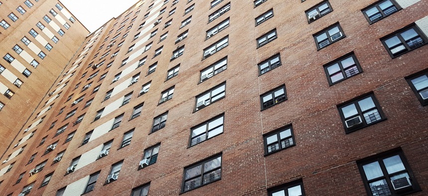 A New York City Housing Authority building in Manhattan’s Harlem.