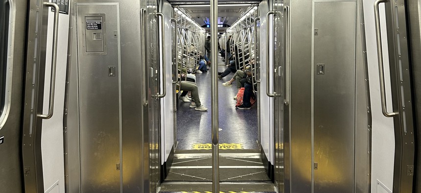An open gangway on one of the C line’s new R211T trains.