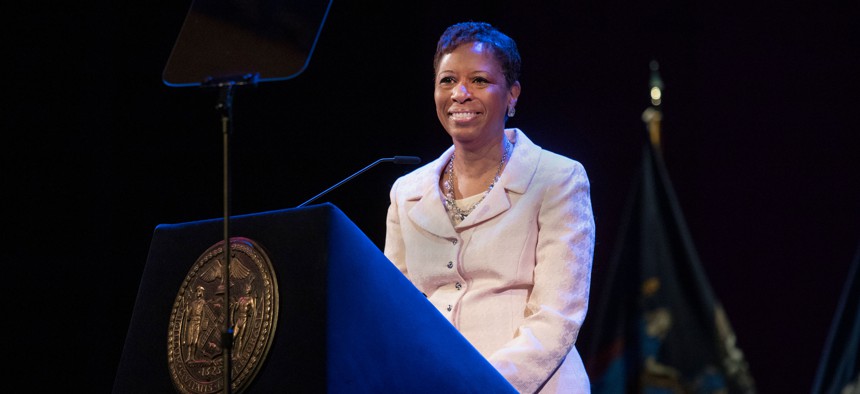 New York City Council Speaker Adrienne Adams delivers her third state of the city address at the Brooklyn Academy of Music