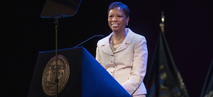 New York City Council Speaker Adrienne Adams delivers her third state of the city address at the Brooklyn Academy of Music