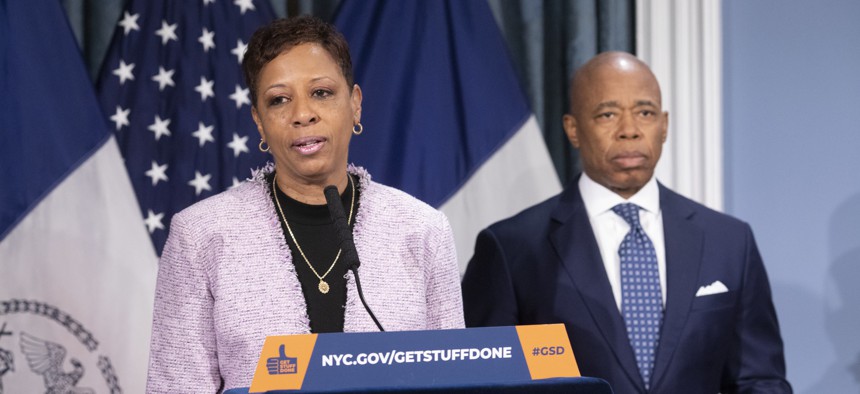 New York City Council Speaker Adrienne Adams and Mayor Eric Adams 