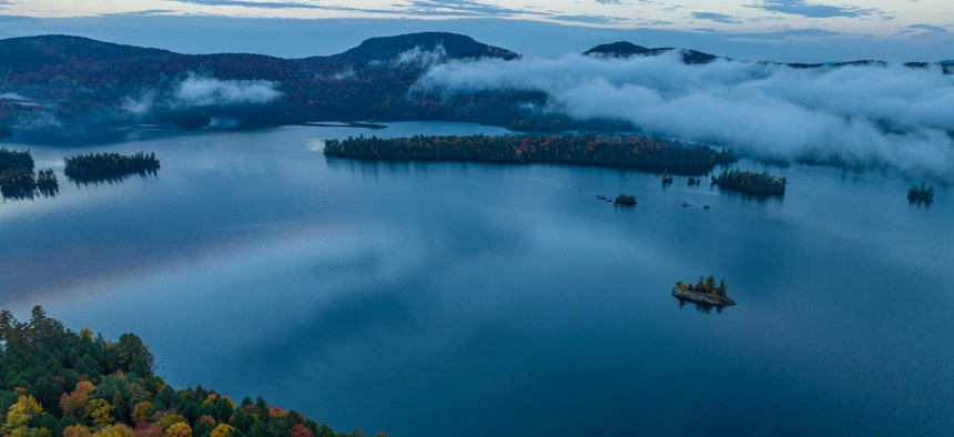 A view of Blue Mountain Lake in the North Country.