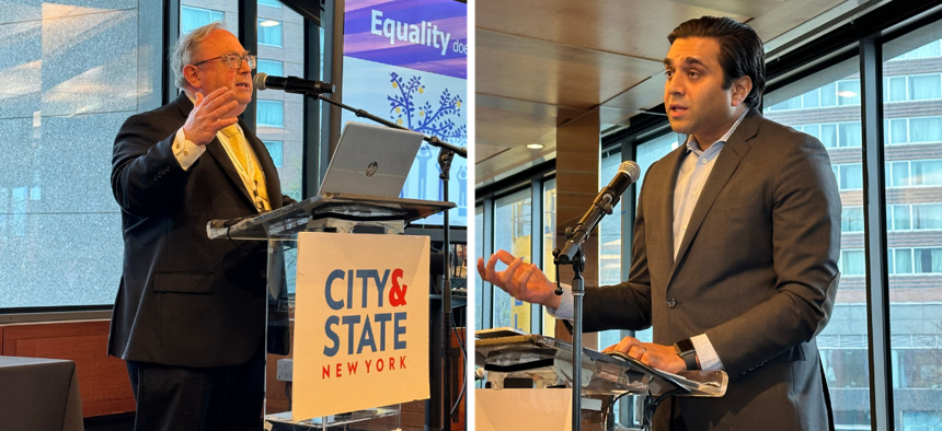 State Department of Health Commissioner Dr. James McDonald (left) and New York City Department of Health and Mental Hygiene Commissioner Dr. Ashwin Vasan (right) spoke at City & State’s Healthy New York Summit.