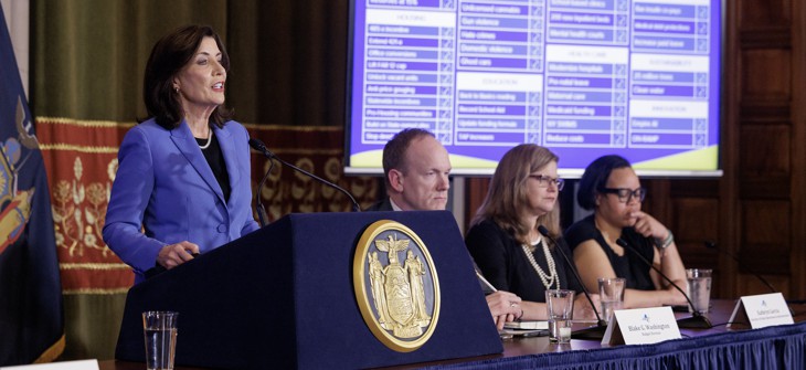 Gov. Kathy Hochul announced a conceptual budget agreement with legislative leaders on April 15, 2024. The final budget included a number of the governor and lawmakers’ top priorities, but not everything made it in. 