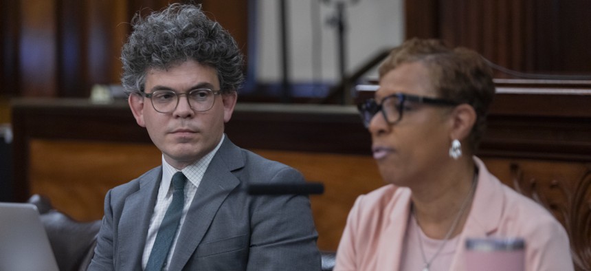 New York City Council Member Lincoln Restler and Speaker Adrienne Adams publicly criticized mayoral adviser Tiffany Raspberry for leaving without answering any questions.