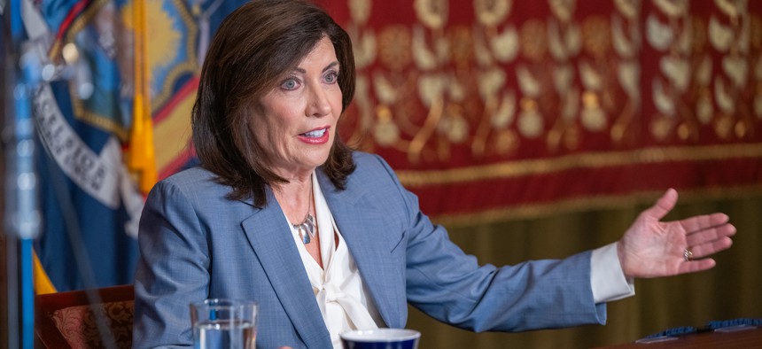 Gov. Kathy Hochul announced that she will delay the implementation of congestion pricing in Manhattan, which had been scheduled to go into effect on June 30.