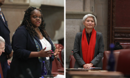 State Sens. Lea Webb (left) and Iwen Chu (right) are being spotlighted by the Democratic Legislative Campaign Committee.