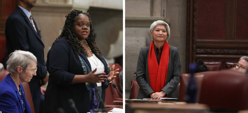 State Sens. Lea Webb (left) and Iwen Chu (right) are being spotlighted by the Democratic Legislative Campaign Committee.