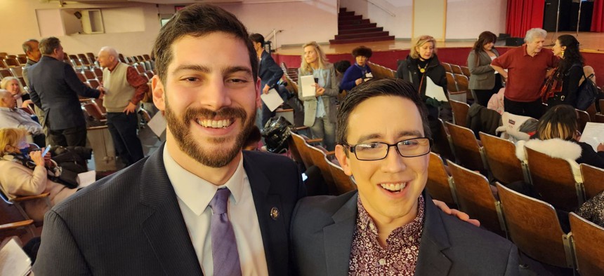 Assembly Member Alex Bores (left) worked with consultant Chris Sosa (right) during his successful 2022 campaign for an Assembly seat.