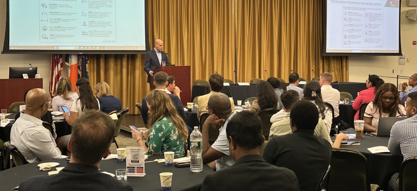 Cordell Schachter, chief information officer of the U.S. Department of Transportation speaks at City & State’s 2024 Government Innovation Summit Wednesday at Baruch College.