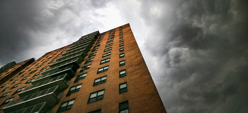 A Harlem housing project. 