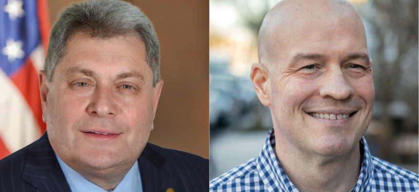 Assembly Member Alec Brook-Krasny, left, is facing a challenge from Chris McCreight, right.