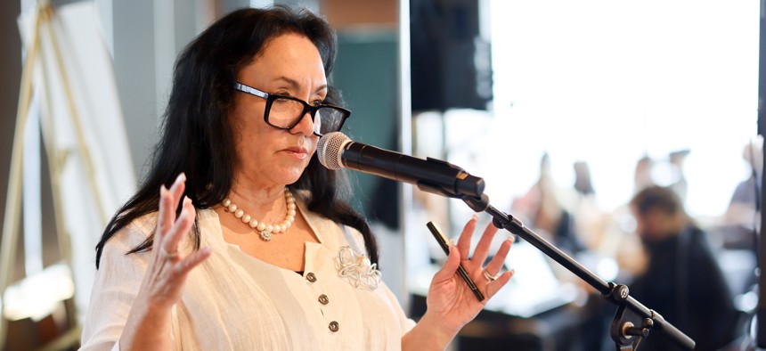 State Department of Education Commissioner Betty Rosa at City & State’s 2024 Education in New York Summit at the Museum of Jewish Heritage in Lower Manhattan Thursday.