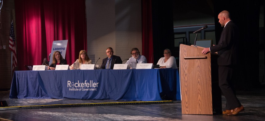 The Rockefeller Institute of Government hosted its final public hearing on the Foundation Aid school funding formula on Aug. 14, 2024.