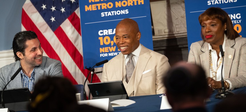 New York City Mayor Eric Adams is arriving late to the DNC and won’t have a speaking slot.